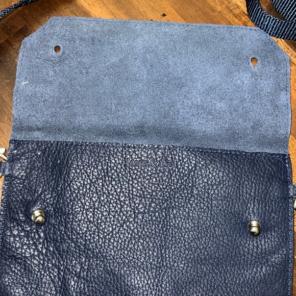 Leather Convertible Belt Bag Navy Blue - Picture 4 of 7